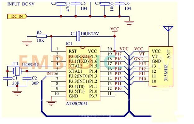 AT89C2051 Circuit Diagram